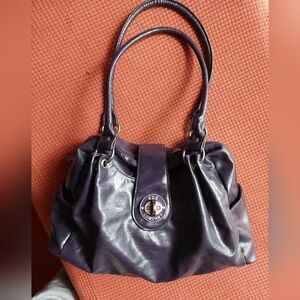 Vintage 90s KGB Company Purple Synthetic Satchel Shoulder Bag